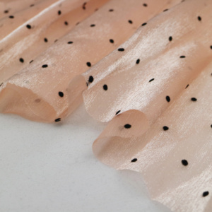 Tissu <span class=keywords><strong>personnalisé</strong></span> en mousseline de soie Organza <span class=keywords><strong>flocage</strong></span> pivotant à pois tissu imprimé fête mariage décor Organza tissu pour femmes robe vêtements - Product Image 5