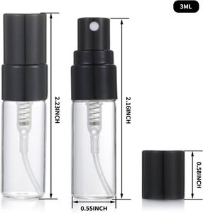 Empty Clear Glass Traveling 10ml <b>Perfume</b> <b>Bottle</b> Cosmetic Fragrance Oil Sample Dispenser Black Lid Screen Printed Reed Diffuser - Product Image 2