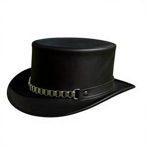Chapeaux Fedora en cuir de buffle BS International, logo personnalisé, unisexe, mode adulte, voyage, décontracté, plage, 100% cuir véritable - Product Image 2