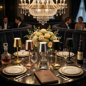 Base de Carga Inalámbrica de Lujo para Restaurante, Lámpara de Mesa LED Inteligente con Control por Voz y Aplicación, Luz Ambiental RGB, 5200mAh Recargable - Product Image 6