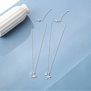 Bambini dolci accessori collana nuvola colorata e pentagramma collana di catene di lettere in lega per ragazze all'ingrosso gioielli per bambini - Product Image 4