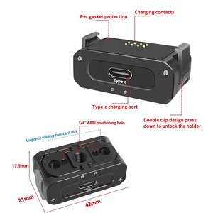 Untuk DJI dasar Set pengisi daya kamera, Kit dasar pengisian daya magnetik kamera dengan lubang 1/4 inci & lubang Arri untuk DJI Osmo Action 2 - Product Image 4