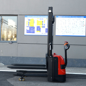 Chariot élévateur à fourche portatif pour piétons, 1,2 tonne, double levage, hauteur de levage 3000 mm, batterie au plomb-acide, électrique avec ouvertures latérales - Product Image 6
