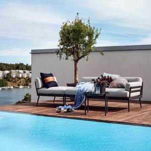 Canapé d'extérieur en alliage d'aluminium en forme de L avec housse en tissu durable pour hôtel - Product Image 4