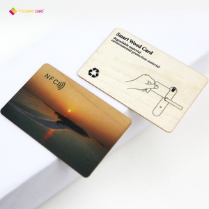 Cartes de visite personnalisées avec logo, prix d'usine YTS, cartes-cadeaux personnalisées, cartes de visite en bois recyclables vertes avec NFC - Product Image 1