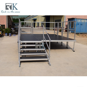 4ft*8ft <b>Platform</b> Stage Modular Safety with Guardrails Aluminum Stage - Product Image 3