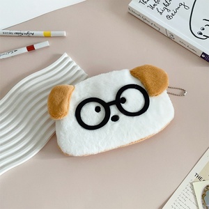 Trousse à crayons en peluche <span class=keywords><strong>chat</strong></span> noir et blanc mignonne à bas prix, sac de rangement de papeterie pour étudiants - Product Image 2