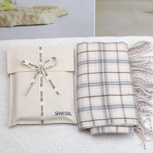 Borsa in cotone organico riciclabile personalizzata busta di tela naturale per scarpe sacchetto per polvere Beige Eco carta da regalo gratuita - Product Image 5