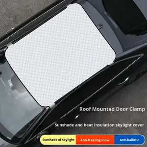 Pare-soleil de <span class=keywords><strong>toit</strong></span> <span class=keywords><strong>ouvrant</strong></span> de voiture, pare-brise anti-neige, verre occultant, feuille d'aluminium à motif quadrillé, sandwich anti-gel/gelée, épaissi - Product Image 1