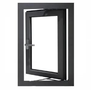 China Top Brand NFRC Rating US Standard Villa Aluminum Frame Inward Opening Triple Glazed Black Casement Windows