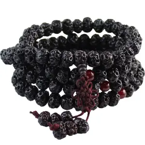 Meilleure vente 108 chapelet Mala bouddha Bodhi perle de graine Rudraksha Bracelet