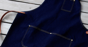 Denim delantal con correa <span class=keywords><strong>de</strong></span> cuero <span class=keywords><strong>de</strong></span> vaca Barista café Chef barbacoa ropa <span class=keywords><strong>de</strong></span> trabajo - Product Image 3