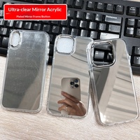 Coques de téléphone portable transparentes antichoc 3-en-1 en acrylique à surface miroir pour iPhone 15/16/17/18 Pro Max