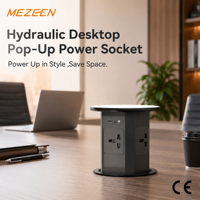 Prise escamotable MEZEEN à amortissement hydraulique, prise de courant dissimulée pour bureau, prise universelle EU/US/UK à fermeture lente, pour cuisine/bureau, installation DIY