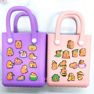 Nouvelle vente populaire thème Animal PVC chaussures breloques Capybara émoticône sabot breloques accessoire à créer soi-même pour enfant chaussures décorations - Product Image 4