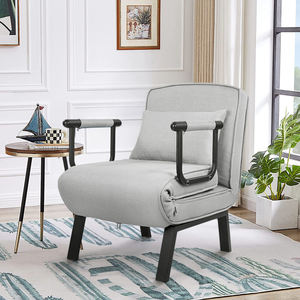 Silla Cama Plegable Moderna, Tapizada en Tela de Lino, con Esponja de Alta Densidad, Patas Metálicas Resistentes y Ecológicas - Product Image 1