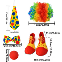 PESENAR Halloween Joker Clown Costume Kit Carnaval Mascarade Fête Cosplay Accessoires