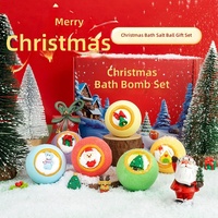 Coffret Cadeau de Sels de Bain de Noël en Gros, Lot de 12 Boules Nettoyantes Anti-Excès de Sébum en Forme de Jouet, 80g, pour Amis et Famille
