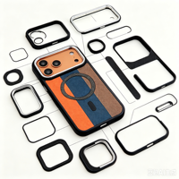 Casing Ponsel Kulit PU Denim Mewah dengan Desain Pemandangan Kota, Kompatibel Pengisian Daya Nirkabel, Anti Benturan