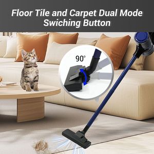 Handheld Stick Vacuum Cleaner 0.8L Dust <b>Bin</b> Blue With Flat Nozzle For Floor Carpet Pet Hair Cleaning - Product Image 4