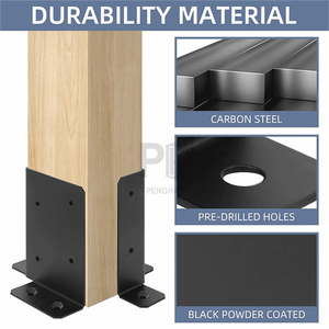 Support d'angle robuste et réglable pour poteaux 2x4, 4x4, 6x6, idéal pour pergola, boîte aux lettres et base de <span class=keywords><strong>poteau</strong></span> de clôture <span class=keywords><strong>en</strong></span> <span class=keywords><strong>bois</strong></span> - Product Image 4