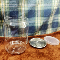 Pots en Plastique PET Transparents de 250 ml, Résistants aux Enfants, pour Boissons Énergisantes, Café, Sodas, Jus avec Couvercle