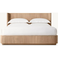 Juego de Muebles de Dormitorio de Madera de Diseño Moderno y Lujoso para Hotel, Cama King/Queen Size, Color de Madera Personalizado, en Oferta