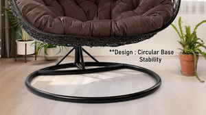 Sedia a dondolo a uovo doppia oversize con supporto, resistente alle intemperie, <span class=keywords><strong>in</strong></span> <span class=keywords><strong>vimini</strong></span>, per hotel - Product Image 6
