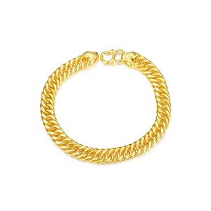 Xinfly 2023 Brand Engagement Wedding Waterproof Good Jewelry Pure 24k Yellow Gold G999 <b>Men</b> Women Cuban Flat Chain Bracelets - Product Image 1