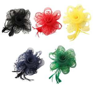 MADESHINE Vente en gros Accessoires capillaires pour femmes, Chapeau de fête à large bord style Derby avec voile en dentelle, Coiffe pour Halloween et Noël - Product Image 2