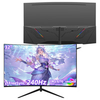 Moniteur de jeu incurvé 32 pouces 240Hz à prix compétitif, 1080P FHD, 1ms, panneau IPS sans cadre, 120% SRGB, ordinateur Esports, 1 an de garantie