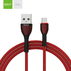 GOLF 2.4A Snelle Oplaadkabel USB naar Micro Dubbele Kleur Stof Gevlochten 1m Gegevensoverdracht Kabel voor Android Mobiele accessoire