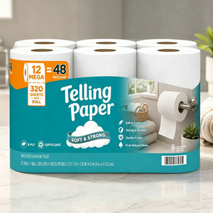 <span class=keywords><strong>Papel</strong></span> Higiénico de Bambú de 3 Capas, <span class=keywords><strong>24</strong></span> <span class=keywords><strong>Rollos</strong></span> Mega, 300 Hojas, Suave, al por Mayor, Ecológico, para Hotel y Hogar - Product Image 2