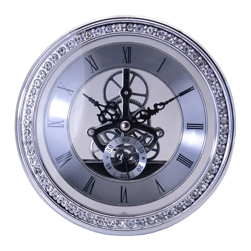 Diamantes de imitación cuarzo latón mecanismo de movimiento esqueleto reloj cobre 148mm reloj