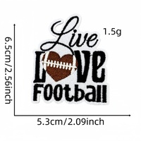 Écussons personnalisés de football américain, badge thermocollant ballon de rugby, applique « I Love Football », logo GO léopard pour les fans de sport et les maillots d'équipe