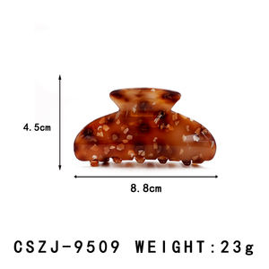 Mode Simple 8.8cm demi-lune tacheté acétate PVC cheveux griffes bas prix griffe Clips personnalisé en gros - Product Image 2