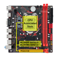 Kit Combo Carte Mère PANDL ITX H61 Placa Mainboard LGA1155 Cpu avec Intel Xeon E3 1230 V2 2x Emplacements DDR3 Carte Mère H61