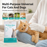 Gants de toilettage jetables écologiques pour animaux de compagnie, sans rinçage, pour le bain des chiens et des chats, nettoyage en profondeur, désodorisant, massage