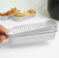 Barquette rectangulaire jetable en aluminium de 200 ml, résistante au four, pour mini-gâteaux, idéale pour la pâtisserie maison, écologique et de qualité alimentaire
