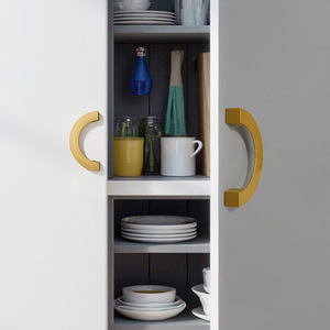 Modern Minimalist Aluminum Alloy Round <b>Cabinet</b> Handles Semi Circular Furniture Hardware For Drawer Door Accessory - Product Image 4