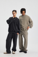 430gsm 100% coton blanc sweats éponge français pour hommes personnalisé col rond surdimensionné sweat goutte épaule hommes sweats à capuche