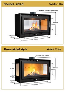 Suministro Directo de Fábrica: Estufa de Leña Moderna de Acero para Calefacción de Invierno, Modelo <span class=keywords><strong>Vermiculita</strong></span>, <span class=keywords><strong>Chimenea</strong></span> con Llama Auténtica - Product Image 5
