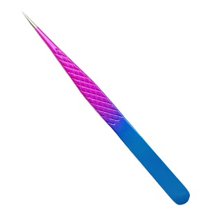 Pince à épiler Yucagci en maille colorée, motif fleur <span class=keywords><strong>de</strong></span> glace, plume dorée, précision, durable, acier inoxydable, extensions - Product Image 5