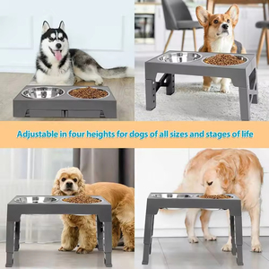 Hot Sell Customized Adjustable Heights Stainless Steel Elevated <strong>Dog</strong> Food <strong>Bowl</strong> <strong>Rounded</strong> Shape Outdoor Indoor Use Customized Logo - Product Image 4