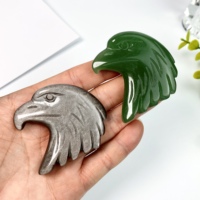 Vente en gros de sculptures artisanales en cristal naturel : Tête d'aigle, Tête de faucon en quartz clair et améthyste, pour ornement et cadeau