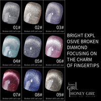 HONEY GIRL 9 Couleurs Cat Eye Gel Polish Collection Flashing Cat Eye Nails Gel Polish Private Custom Nail Supplier