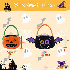 Nouveau design de sac à jouets en peluche V006 Poupée en peluche citrouille Paniers cadeaux personnalisés pour Halloween avec poignée pour cadeaux de fête - Product Image 2