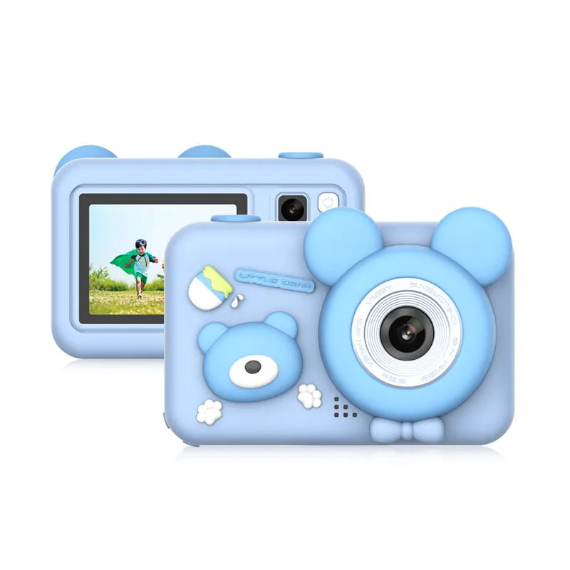 मजेदार कार्टून मिनी कैमरा भालू बच्चों कैमरा मिनी Hd स्क्रीन 1080p बच्चों कार्रवाई कैमरों