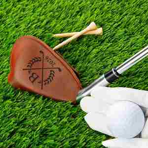 Housse de tête de club de golf en cuir PU universelle réglable, gravée au laser avec nom personnalisé, compatible avec la plupart des fers, design portable pour hommes - Product Image 5