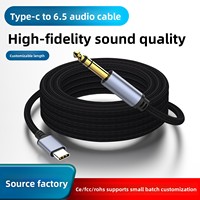 Câble audio Type-C vers 6,5 mm avec conducteur en cuivre pour connexion guitare-haut-parleur, microphone-téléphone, mixeur, utilisation instrumentale